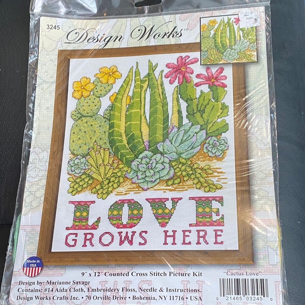 Design Works Cactus Love Grows Here Cross Cross Stitch Kit